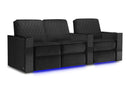 Valencia Naples Prestige Home Theater Seating Row of 3 Loveseat Left, Raven