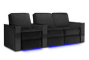 Valencia Naples Prestige Home Theater Seating Row of 3 Loveseat Right, Raven