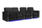 Valencia Naples Prestige Home Theater Seating Row of 4 Loveseat Left, Raven