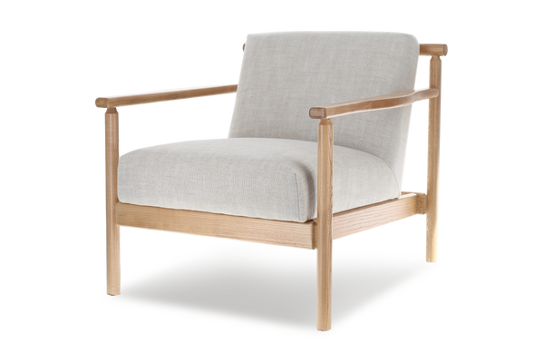 Valencia Regal Fabric Upholstered Wood Frame Accent Chair, Beige