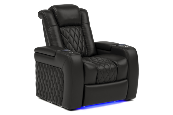 Valencia 2025 New Tuscany Leather Home Theater Seating Single, Midnight Black