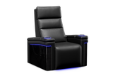 Valencia Monza Leather Home Theater Seating With Carbon Fiber Panel Single, Carbon Black