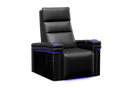 Valencia Monza Leather Home Theater Seating With Carbon Fiber Panel Single, Carbon Black