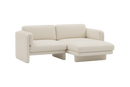 Valencia Annalise Top Grain Leather 80" Right Chaise Sofa, Cream