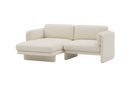 Valencia Annalise Top Grain Leather 80" Left Chaise Sofa, Cream