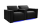 Valencia Barcelona Leather Home Theater Seating Row of 2, Midnight Black