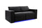 Valencia Barcelona Leather Home Theater Seating Row of 2 Loveseat, Midnight Black