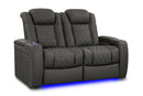 Valencia 2025 New Tuscany XL Luxury Leather Home Theater Seating Row of 2 Loveseat, Graphite
