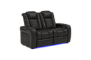 Valencia 2025 New Tuscany Leather Home Theater Seating Row of 2 Loveseat, Midnight Black
