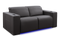 Valencia Barcelona Grand Leather Home Theater Seating Row of 2 Loveseat, Charcoal Grey