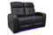 Valencia Verona Leather Home Theater Seating Row of 2 Loveseat, Black