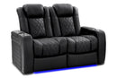 Valencia 2025 New Tuscany Ultimate Luxury Leather Home Theater Seating Row of 2 Loveseat, Onyx