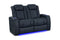 Valencia 2025 New Tuscany Luxury Leather Home Theater Seating Row of 2 Loveseat, Moonlight Blue