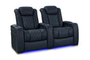 Valencia 2025 New Tuscany Luxury Leather Home Theater Seating Row of 2, Moonlight Blue