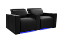 Valencia Barcelona Ultimate Leather Home Theater Seating Row of 2, Onyx