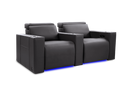 Valencia Barcelona Ultimate Leather Home Theater Seating Row of 2, Graphite