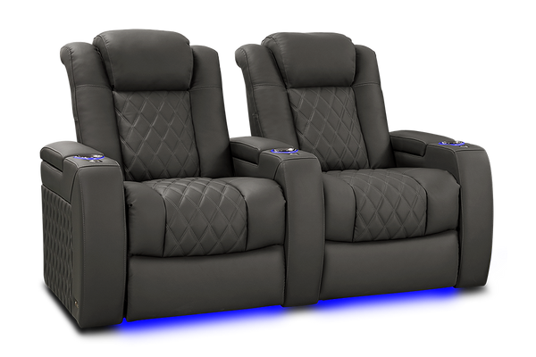 Valencia 2025 New Tuscany XL Luxury Leather Home Theater Seating Row of 2, Graphite
