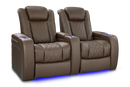 Valencia Tuscany Vegan Leather Home Theater Seating Row of 2, Dark Truffle