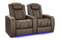 Valencia Tuscany Vegan Leather Home Theater Seating Row of 2, Dark Truffle