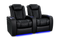 Valencia 2025 New Tuscany Heat & Massage Leather Home Theater Seating Row of 2, Midnight Black