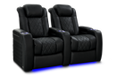 Valencia 2025 New Tuscany Slim Ultimate Luxury Leather Home Theater Seating Row of 2, Onyx