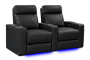 Valencia Piacenza Luxury Leather Home Theater Seating Row of 2, Onyx