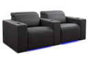 Valencia Barcelona Grand Leather Home Theater Seating Row of 2, Charcoal Grey