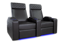 Valencia Zurich Leather Home Theater Seating Row of 2, Black