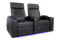 Valencia Zurich Leather Home Theater Seating Row of 2, Black