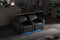 Valencia Barcelona Ultimate Leather Home Theater Seating Row of 4 Loveseat Center, Graphite