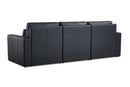 Valencia Pisa Ultimate Nappa 20000 Leather Lounge Sectional Sofa, Three Seats, Black