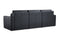Valencia Pisa Ultimate Nappa 20000 Leather Lounge Sectional Sofa, Three Seats, Black