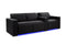 Valencia Barcelona Leather Home Theater Seating Row of 3 Loveseat Left, Midnight Black