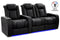 Valencia 2025 New Tuscany Ultimate Luxury Heat & Ventilation Leather Home Theater Seating Row of 3 Loveseat Right, Onyx