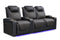 Valencia 2025 New Oslo Ultimate Luxury Leather Home Theater Seating Row of 3 Loveseat Right, Onyx with Gold Stitching