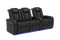 Valencia 2025 New Tuscany Leather Home Theater Seating Row of 3 Loveseat Left, Midnight Black