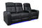 Valencia Verona Leather Home Theater Seating Row of 3 Loveseat Left, Black