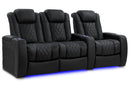 Valencia 2025 New Tuscany Luxury Leather Home Theater Seating Row of 3 Loveseat Left, Onyx