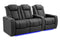 Valencia 2025 New Tuscany Ultimate Luxury Leather Home Theater Seating Row of 3 Loveseat Left, Graphite