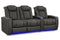 Valencia 2025 New Tuscany XL Luxury Leather Home Theater Seating Row of 3 Loveseat Left, Graphite