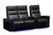 Valencia 2025 New Monza Leather Home Theater Seating With Carbon Fiber Panel Row of 3 Loveseat Left, Black