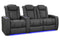Valencia 2025 New Tuscany Luxury Leather Home Theater Seating Row of 3 Loveseat Right, Graphite