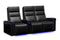 Valencia 2025 New Monza Leather Home Theater Seating With Carbon Fiber Panel Row of 3 Loveseat Right, Black