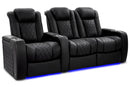 Valencia 2025 New Tuscany XL Luxury Leather Home Theater Seating Row of 3 Loveseat Right, Onyx