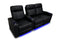 Valencia Piacenza Leather Home Theater Seating Row of 3 Loveseat Right, Black
