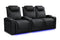 Valencia 2025 New Oslo Ultimate Luxury Leather Home Theater Seating Row of 3 Loveseat Right, Onyx with Silver Stitching