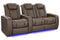 Valencia Tuscany Vegan Leather Home Theater Seating Row of 3 Loveseat Right, Dark Truffle