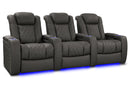 Valencia 2025 New Tuscany XL Luxury Leather Home Theater Seating Row of 3, Graphite