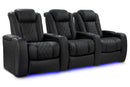 Valencia 2025 New Tuscany Luxury Leather Home Theater Seating Row of 3, Onyx