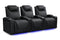 Valencia 2025 New Oslo Ultimate Luxury Leather Home Theater Seating Row of 3, Onyx with Silver Stitching